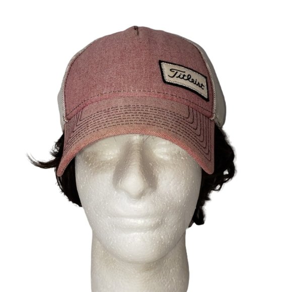 TITLEIST A FLEX MESH GOLF CAP HAT SOFT RED / WHITE SIZE S/M - Picture 2 of 10